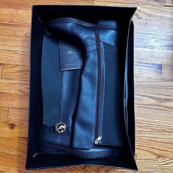 NWOT COACH FARRAH KNEE HIGH BOOTS SIZE 6.5 - Picture 2 of 7